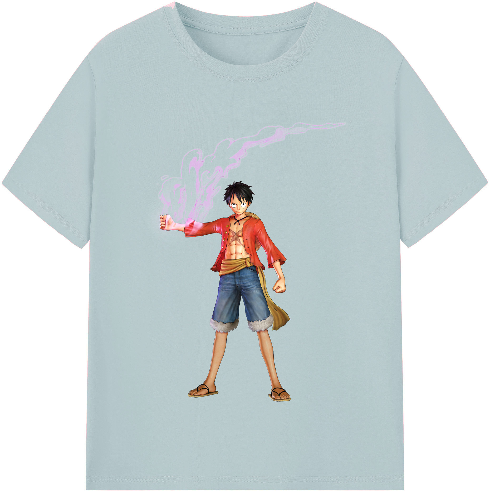 ワンピース モンキー・D・ルフィ ONE PIECE Monkey D. Luffy 綿100％半袖Tシャツ（フロントプリント）